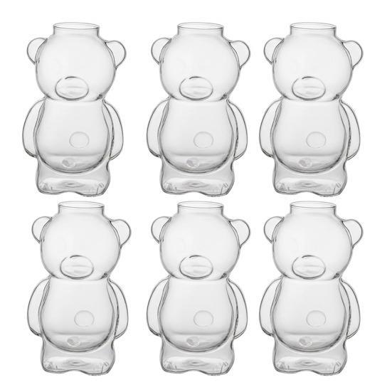 Bear Shaped Glass Cup 320ml Cute Teddy Bear Wine Glass Unique Champagne Tumbler Juice Drinking Glassware Birthday Gift