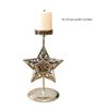 Iron Candle Holders Stand with Christmas Snowflake Star Butterfly Tree Pattern Candlestick for Home Tabletop Decoration