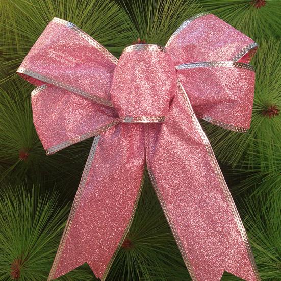 Frostet Skinnende Med Ståltråd Knyttet DIY Julebue Juletre Bånd Sløyfe Anheng Gaveeske Dekor Festartikler