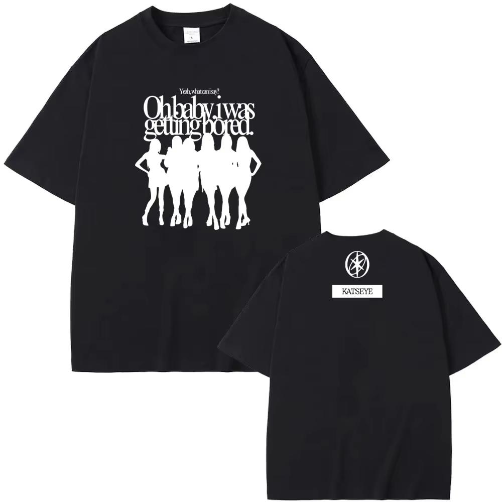 2026 New Summer Vintage Hip Hop Casual Short Sleeve T-shirt for Katseye K-pop Girl Group Fans T-shirt 4XL