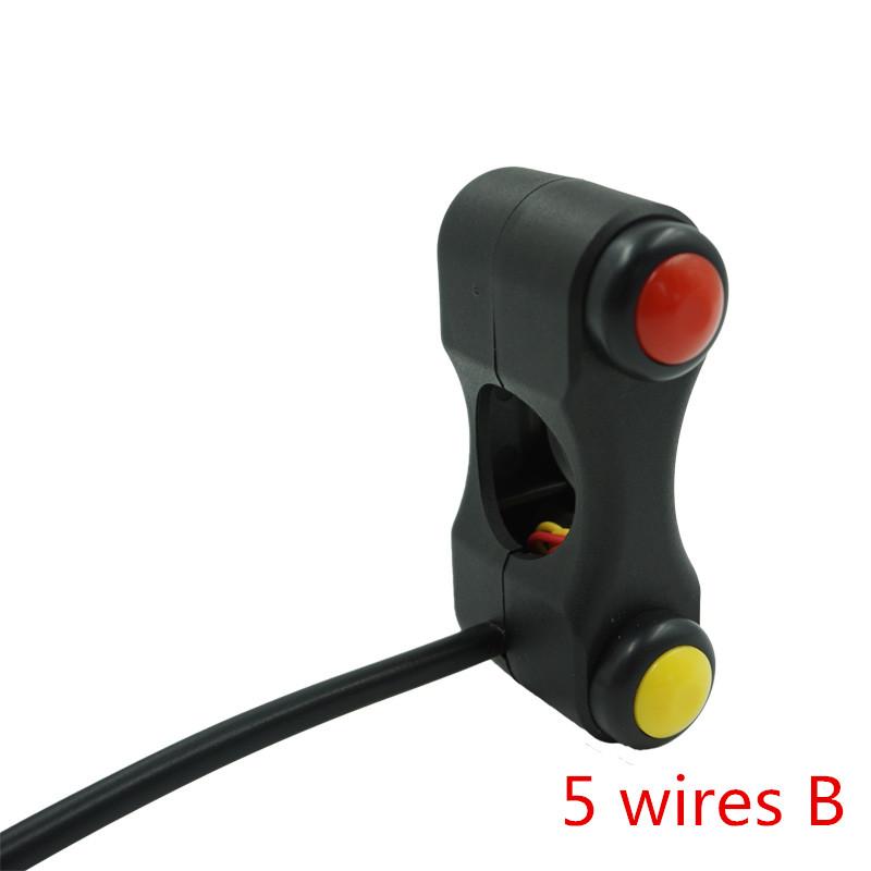 

Мотоциклетный переключатель 7/8 22 мм, фара на руле, противотуманный фонарь, звуковой сигнал включения/выключения, 2 кнопки запуска и остановки для электрического велосипеда Yellow and Red(B)