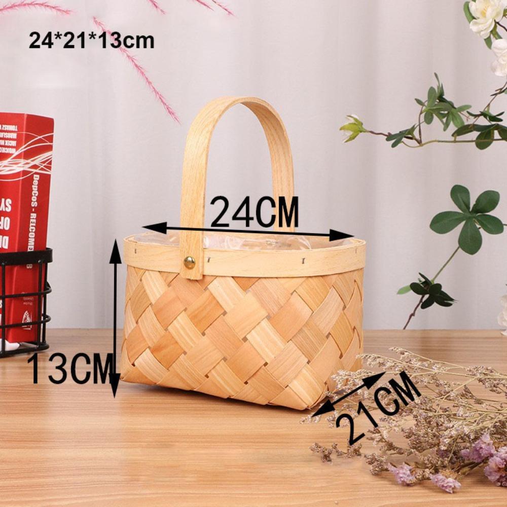 Handmade Hand Woven Basket Paper Vine Handheld Flower Basket  For BJD Dolls/for Ob11 Dolls