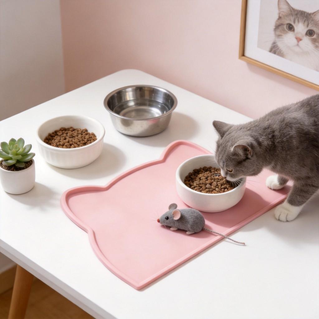 Cat Dog Silicone Pet Placemat With Antislip Waterproof Design For Cats And Small Pets