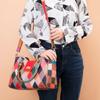 Women's Diamond Grid Shaped Hand-held Large Capacity Women's Bag, Leather Diagonal Cross Large Bag, Color Spliced Women's Shoulder Bag