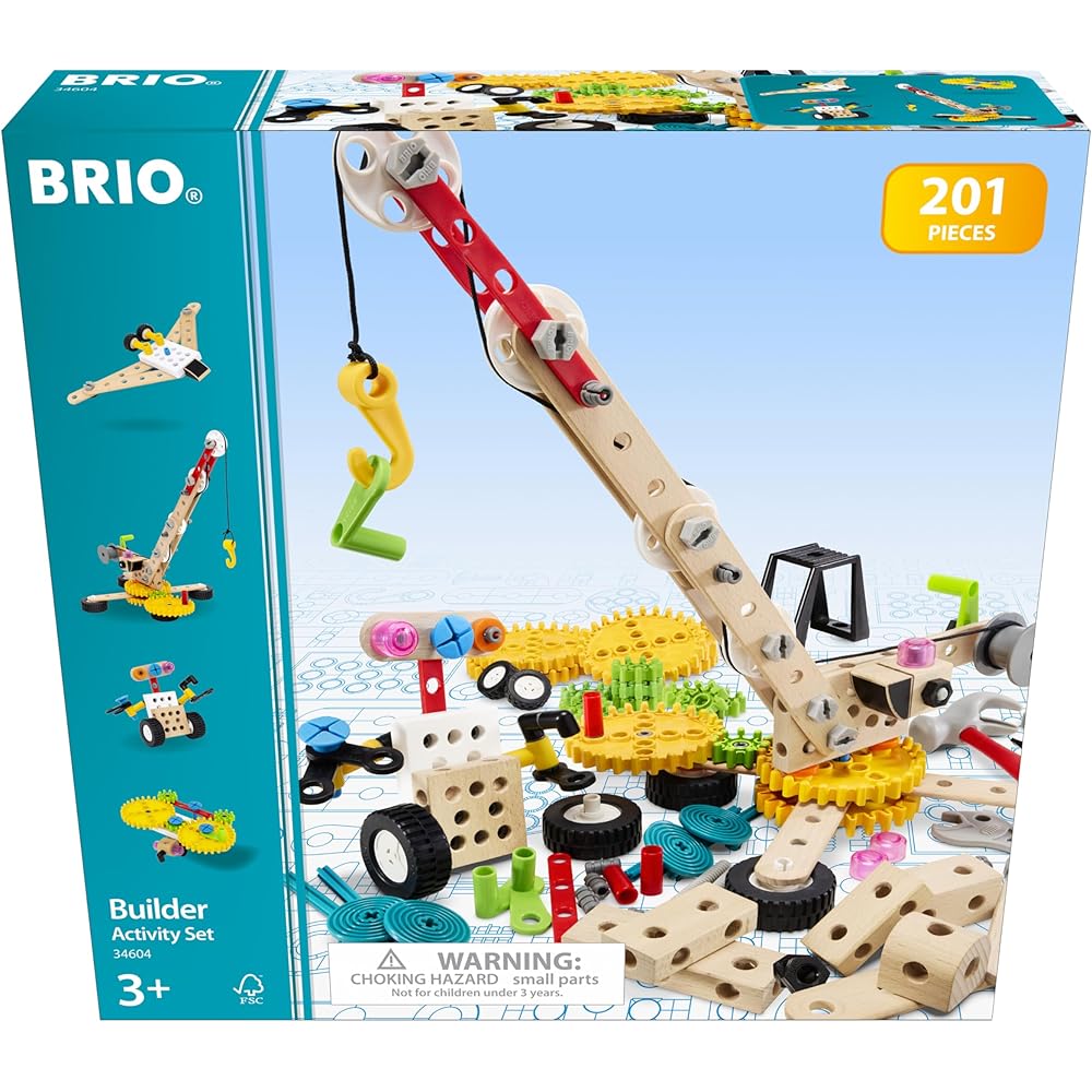 Brio Builder Activity Set II 201 Pieces Wooden Toy for Ages 3 and Up Construction Playset