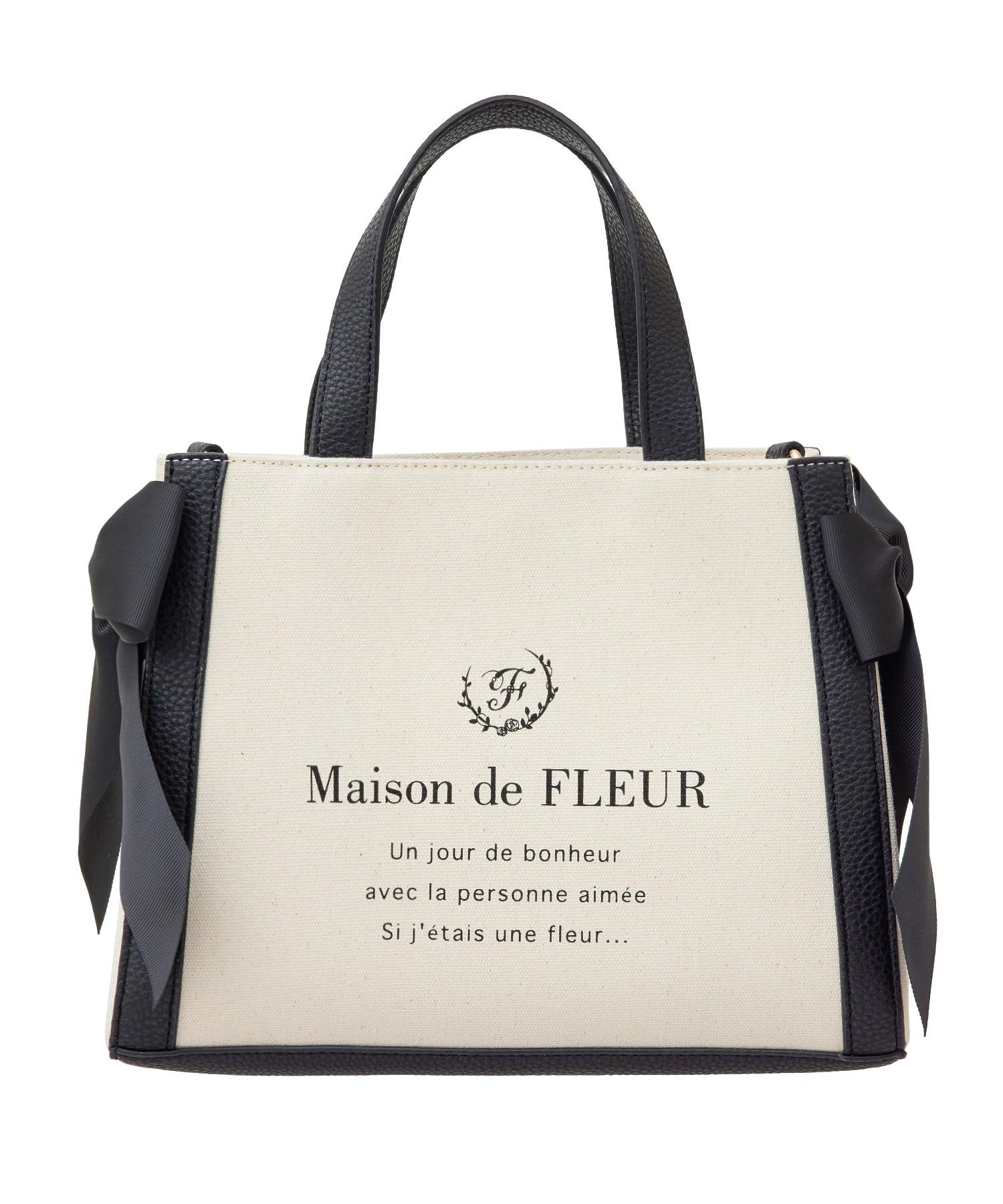 

de Apparel Canvas Square Tote Bag Black [Maison Fleur] 2-Way Womens