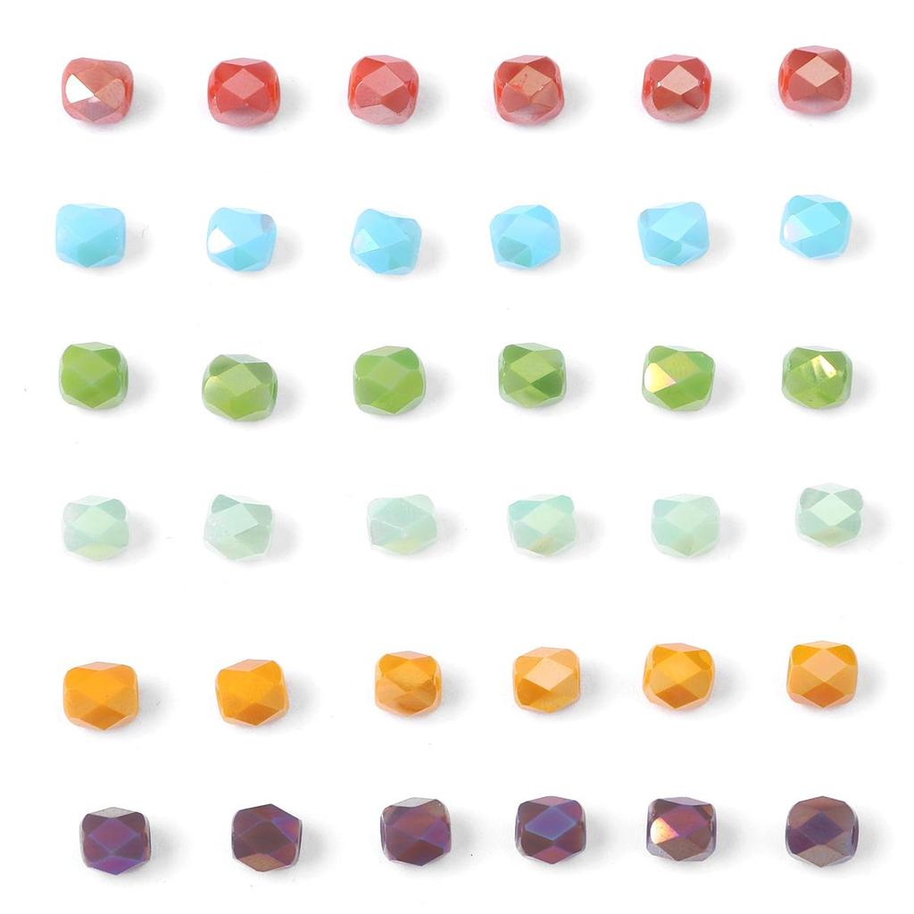 20Pcs 5*6mm Multicolor Faceted Crystal Beads Cylinder Glass Loose Beads For Jewelry Decoration Making DIY Bracelet Necklace Earring