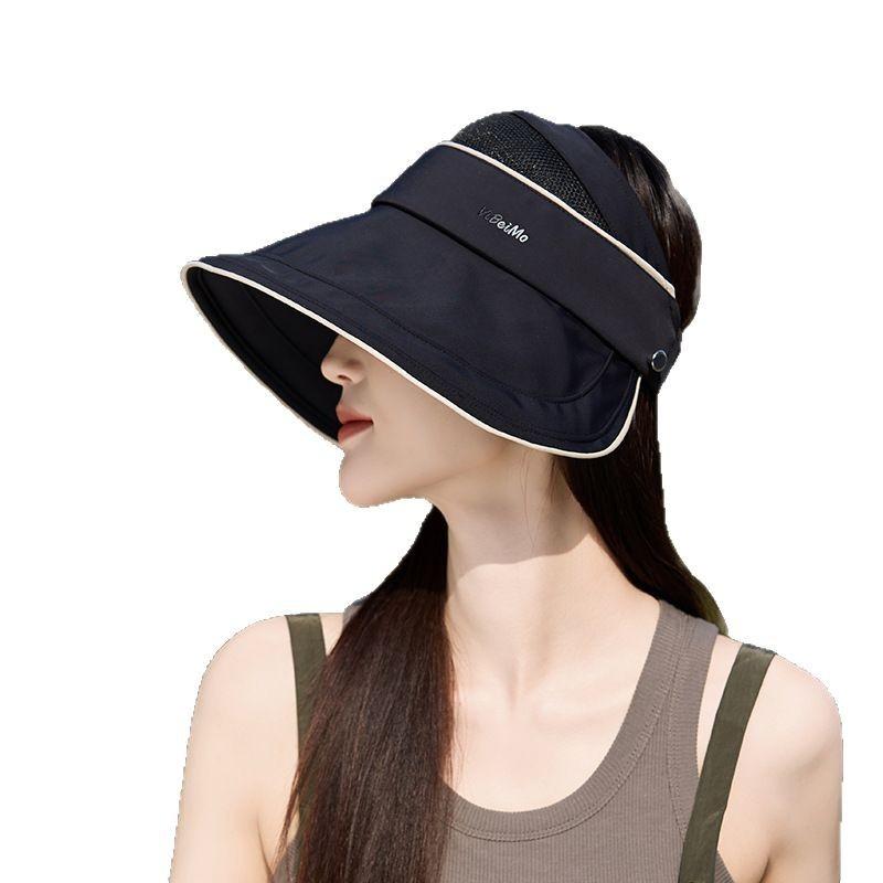 Ice Silk Open-top Hat with Mask Attachment for Women, Korean Style, Breathable, Face-covering, Ponytail-friendly, Sun Protection Hat for Outings, UV