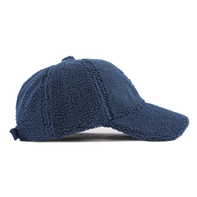 Fleece Surface Solid Color Baseball Cozy Warm Plush Material Winter Style Adjustable Dad Hat Casual Unisex Cap For Men Women