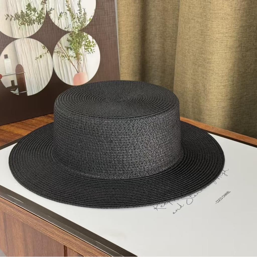 Straw Hat Straw Hat DIY Top Hat Embryo Flat Top High Density Quality, Sun Protection Shading Straw Hat Seaside Beach Hat Women