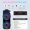 BT Outdoor Portable Wireless Speaker with Double Subwoofer Deep Bass RGB Lights 2400mAh Support USB/TF/AUX/FM/BT/MIC for Party