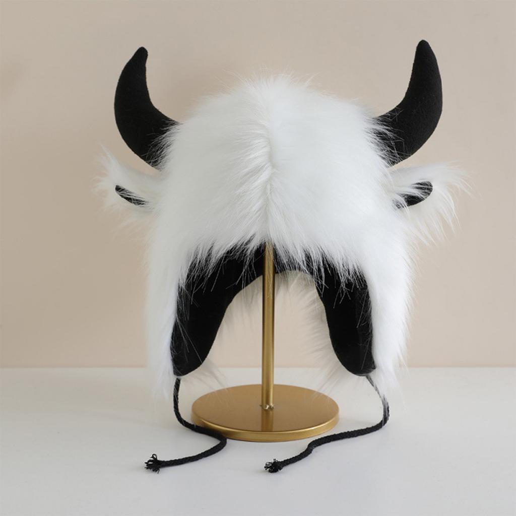 Ladies' Funny Cow Head Plush Lei Feng Hat, Warm, Windproof, And Cold Proof Cycling Hat