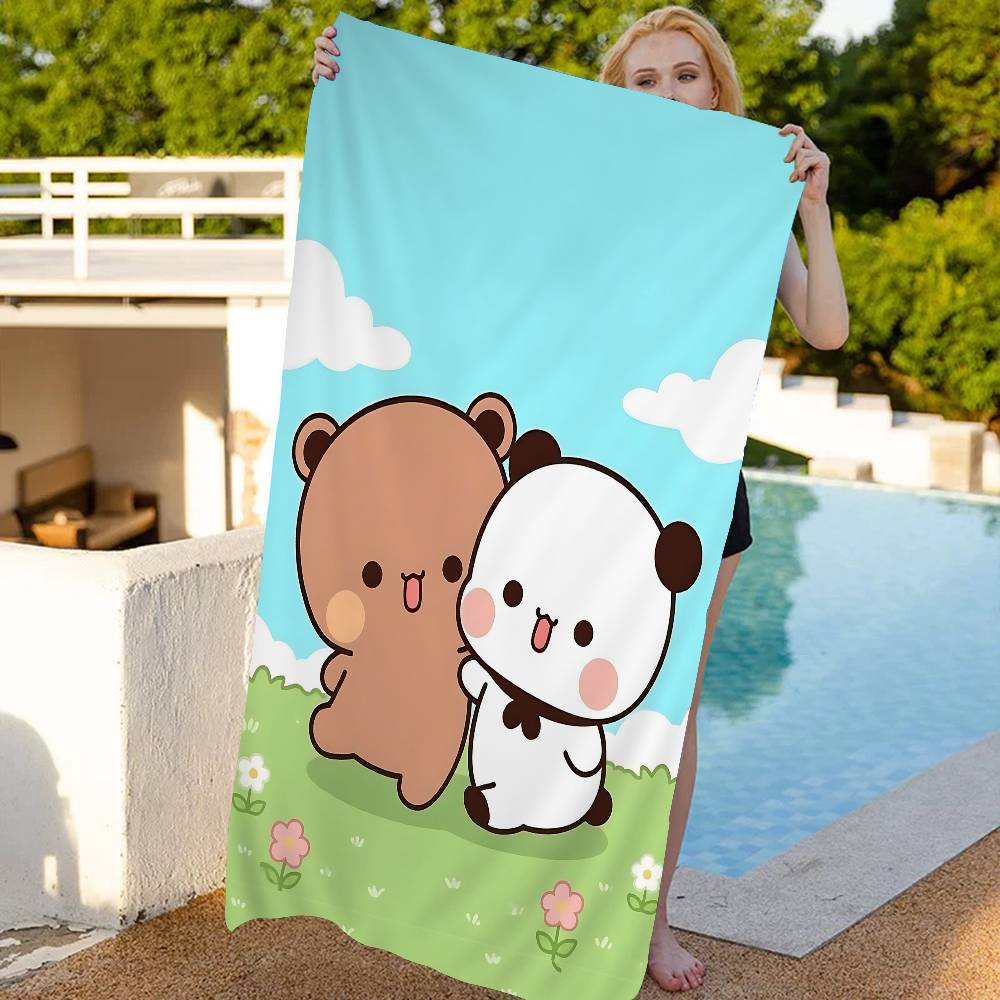 Anime Cute Dudu Bubu Anime Beach Swimming Towel Soft Absorbent Washcloth Children's Gifts For Kids Travel Camping Gym