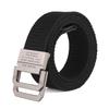 Men's Fashion Canvas Belt with Double Ring Buckle for Teens and Students - Leather-Accented and Adjustable Trousers Belt.