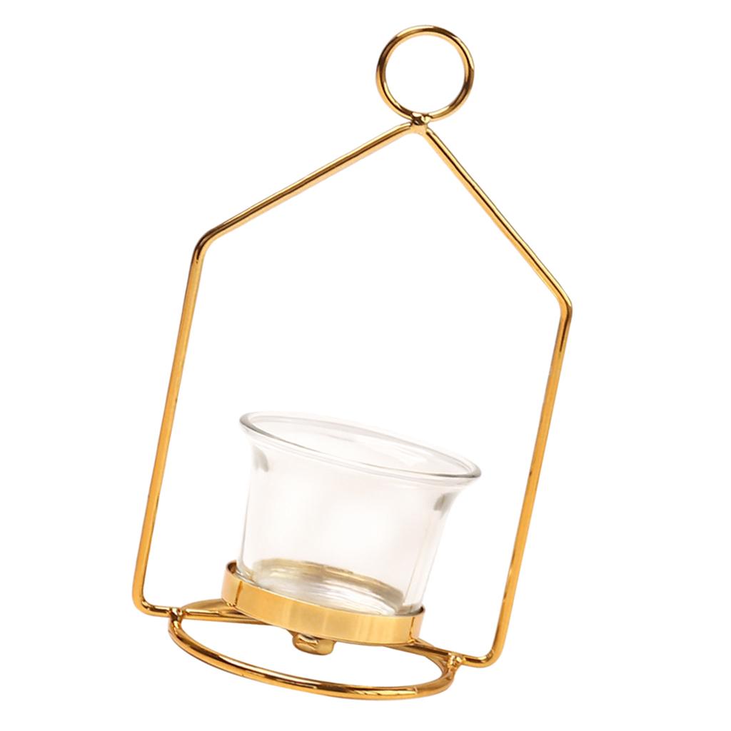 Holder Wrought Hollow Candlestick Iron Lantern for Party Home Table Decoration