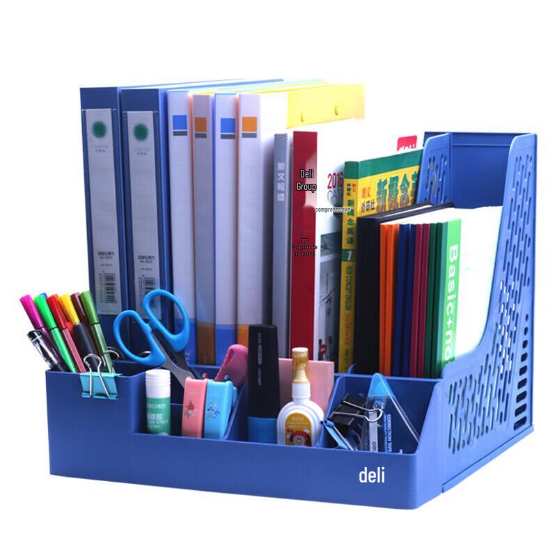 Deli Four-Compartment Plastic File Organizer