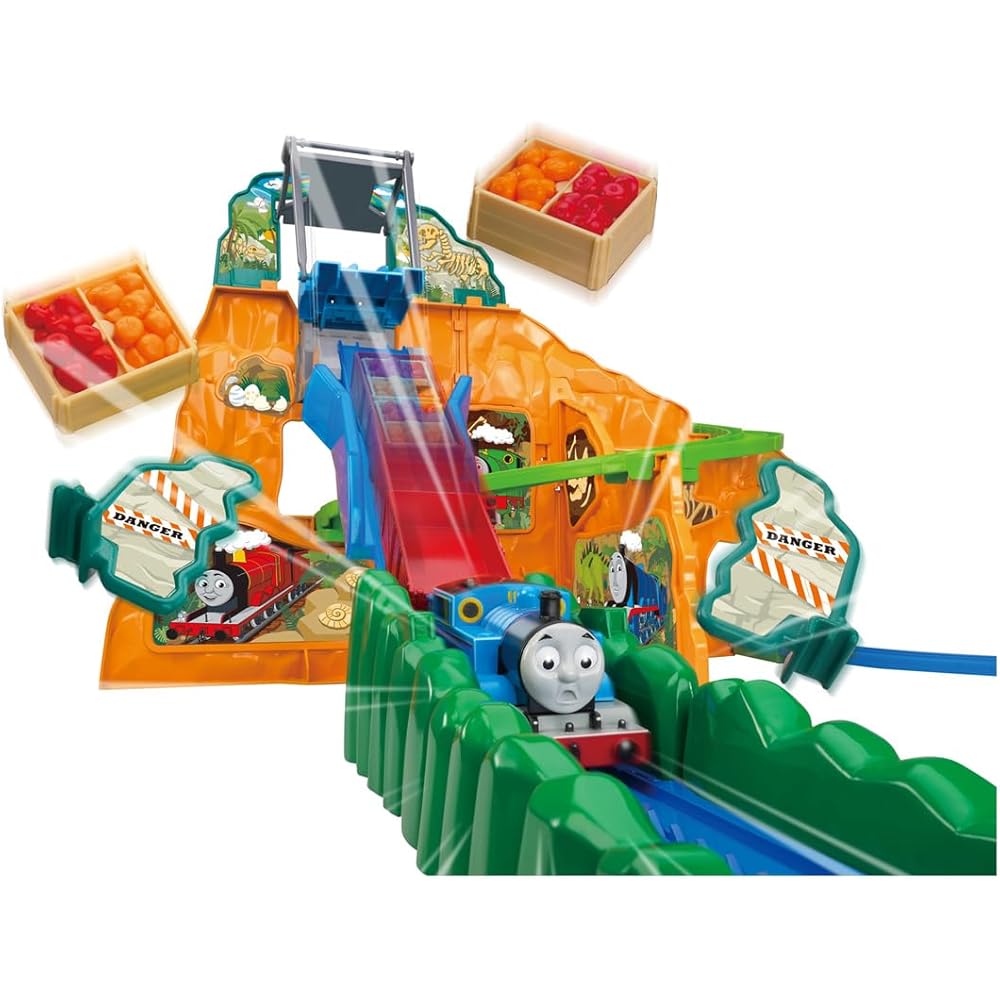 

Takara Tomy Plarail Thomas Double Drop Mountain Toy Train Set with Bonus Barrel Car for Ages 3 and Up