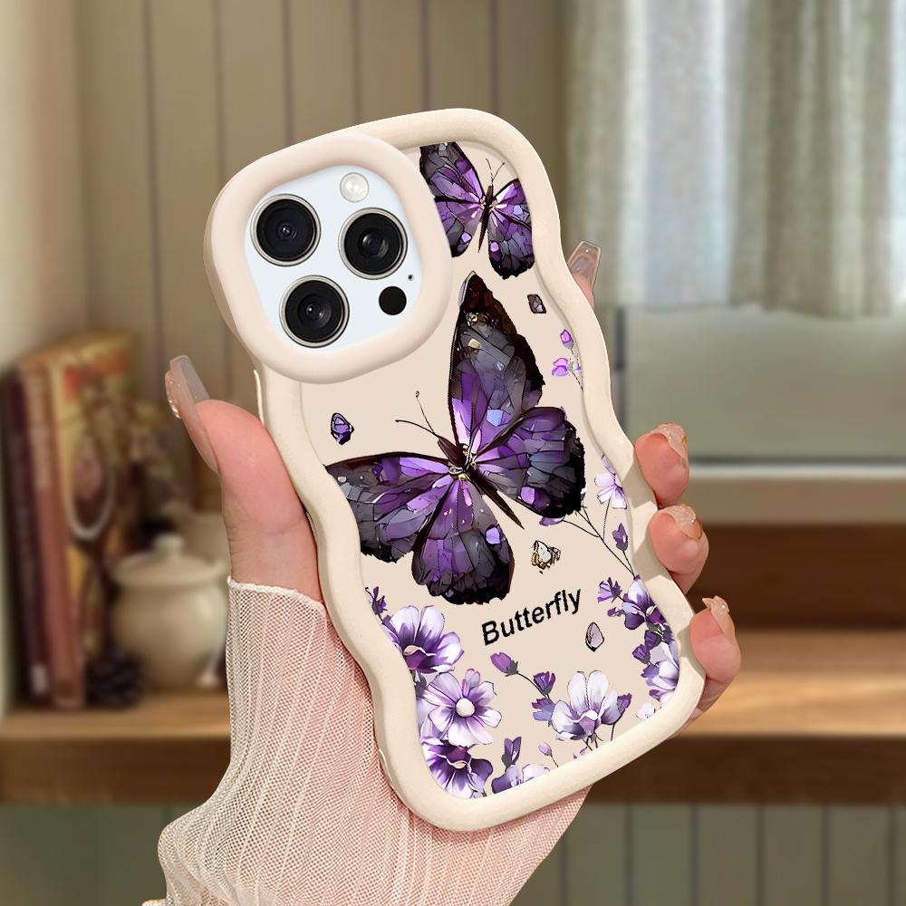 Big Wave Edge Soft Silicone Material Macaron Phone Case Shockproof Protective Rubber Casing for iPhone Samsung Huawei Honor Xiaomi Redmi OnePlus Moto