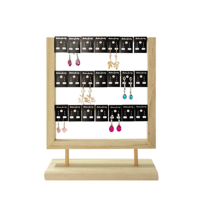 Solid Wood Multi-layer Jewelry Display Stand Earring Rack Earring Piece Matching Display Stand Simple Jewelry Storage Prop