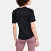 Under Armour Solid Logo Print Sports Fitness Crew Neck Breathable Quick-Dry Lightweight Short Sleeve T-Shirt Women Tops Black 1355583-001