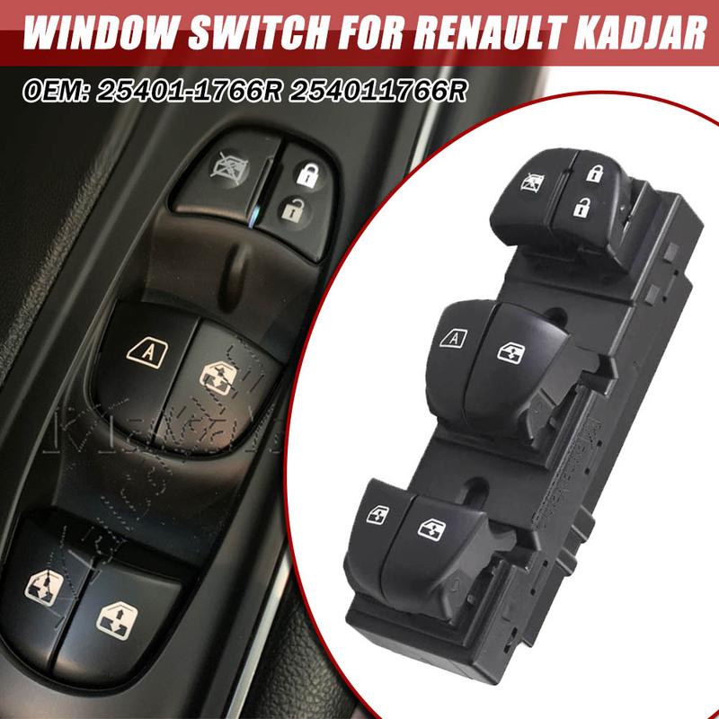 New Front Left Power Master Window Switch Lifter Button For Renault Kadjar 2015- 254011766R White LED Light