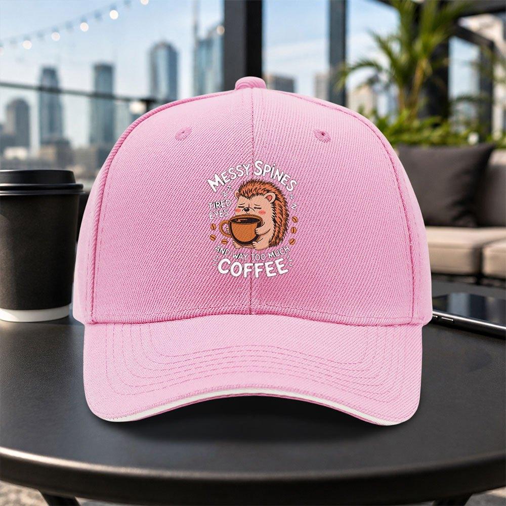 Hedgehog Sandwich Coffee Baseball Cap Unisex Adjustable Dad Hat for Travel Parties Daily Wear MultiColor