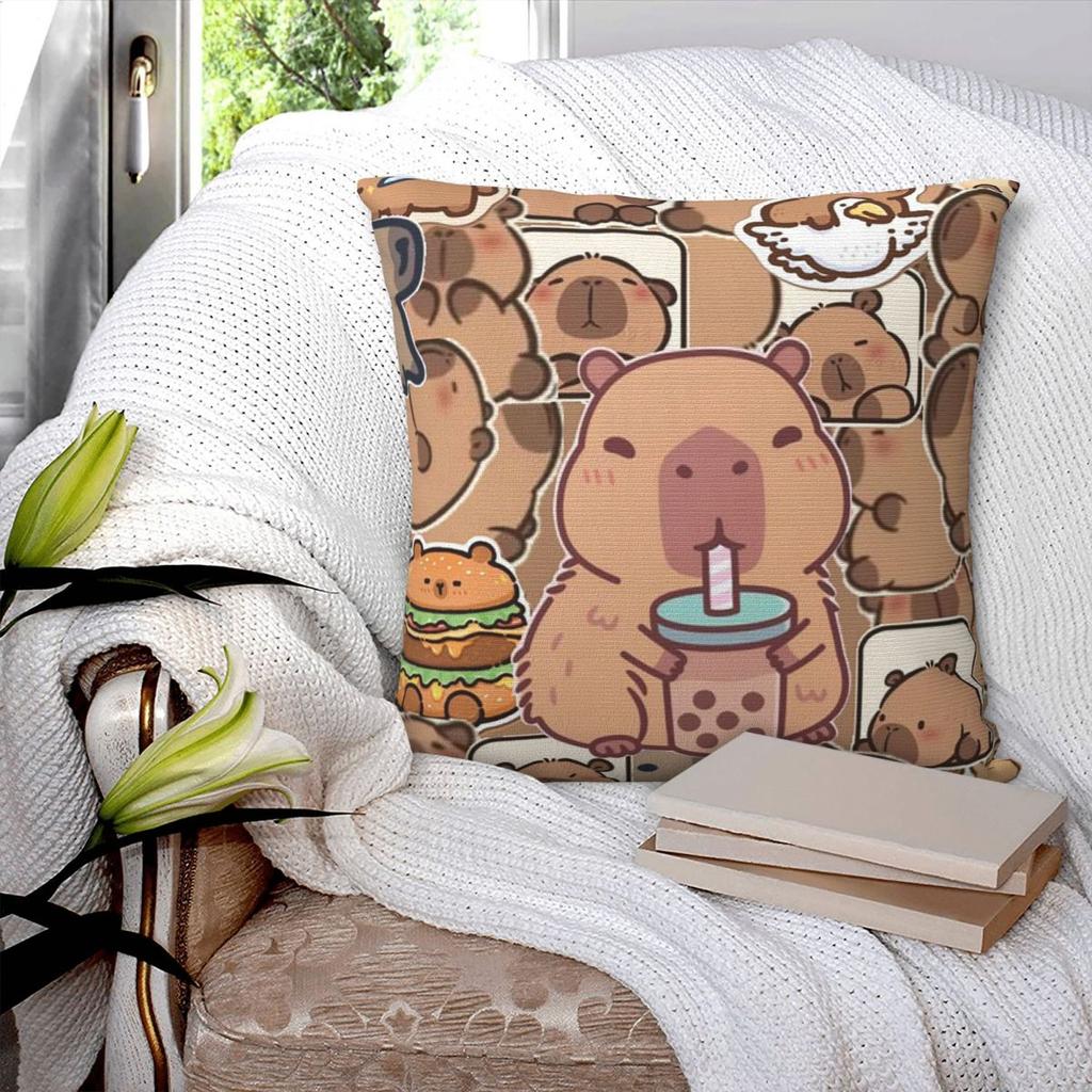 Los Capibara Cute Capybara Animal Square Pillowcase Pillow Cover Cushion Zip Decorative Comfort Throw Pillow for Home Car