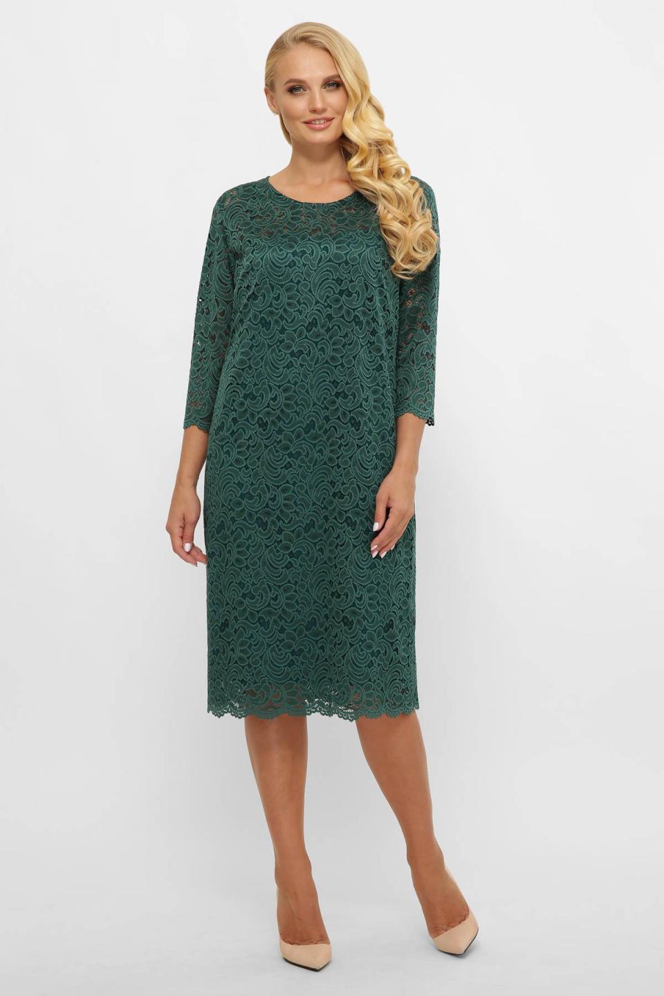 

Пряма гіпюрова сукня Tatiana СТЕЛЛА 4XL темно-зелений колір