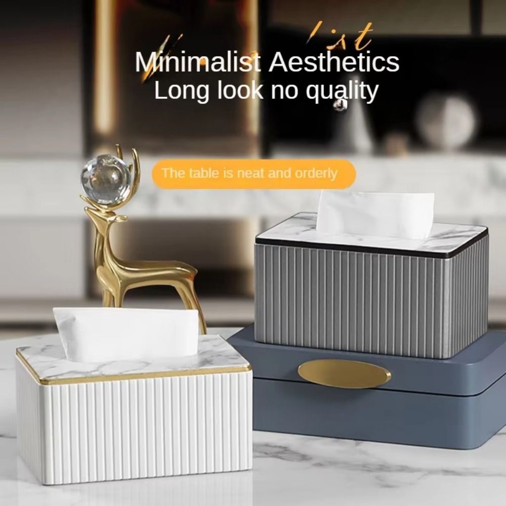 Vertical Pattern Napkin Holder European Style Paper Storage Container  Living Room Decoration