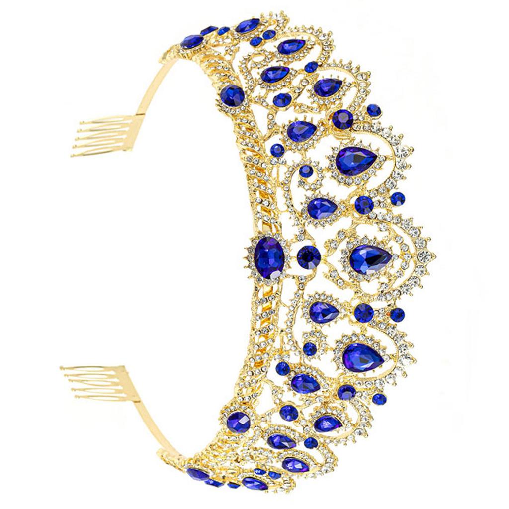 Elegant Party Headbands Crown Hair Hoop for Birthday Wedding Queen Headpiece for Girls Show Stage Costume