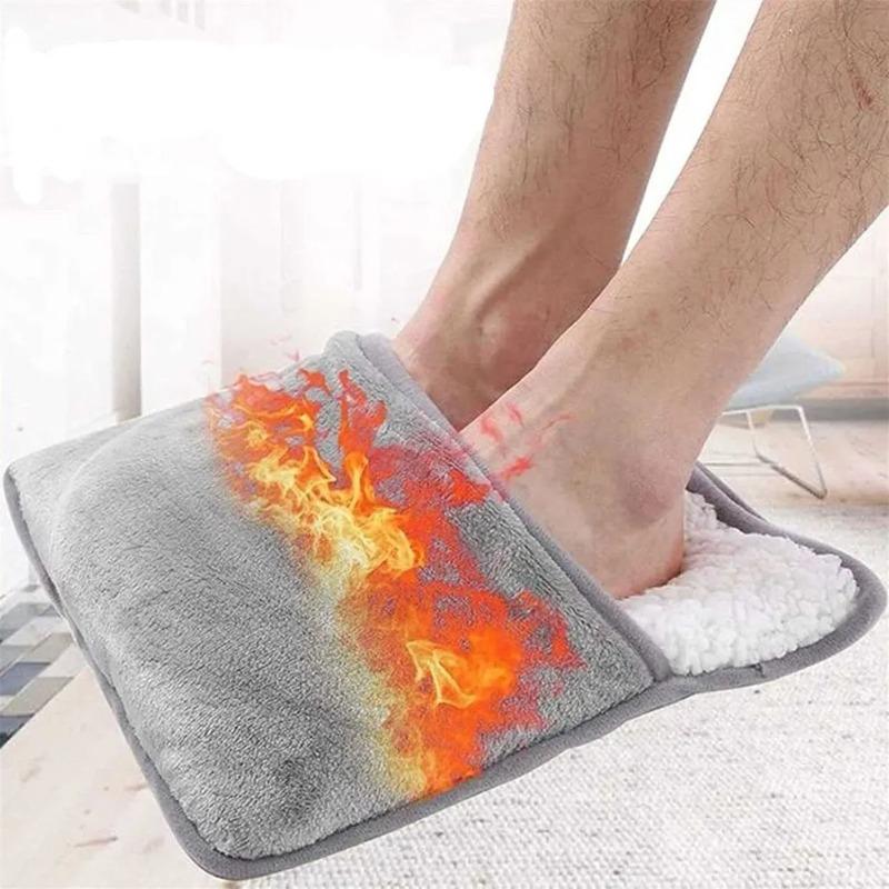 Household Feet Warmer Heater USB Soft Plush Thermal Blanket Feet Foot Warming Mat Heating Slippers for Home Office Bedroom