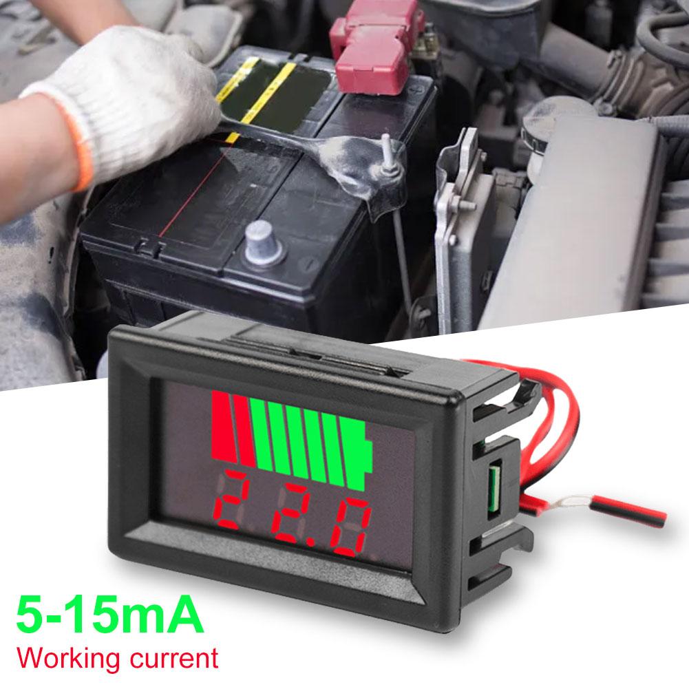 Car Battery Charge Level Indicator Lithium Battery Capacity Meter Tester Auto Identify Battery Voltage Meter Capacity Indicator