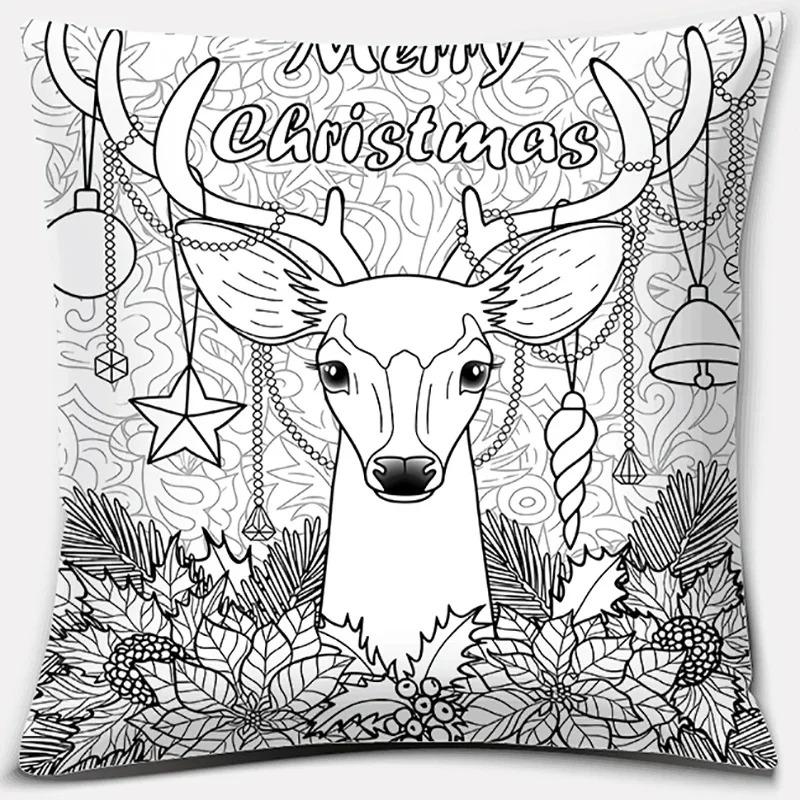 Christmas Themed Pillowcases Car Accessories Office Santa Claus Living Room Sofa Home Pillowcases