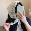 Cape Lace Shawl White Flower Scarves Elegant Hip Scarf  Female