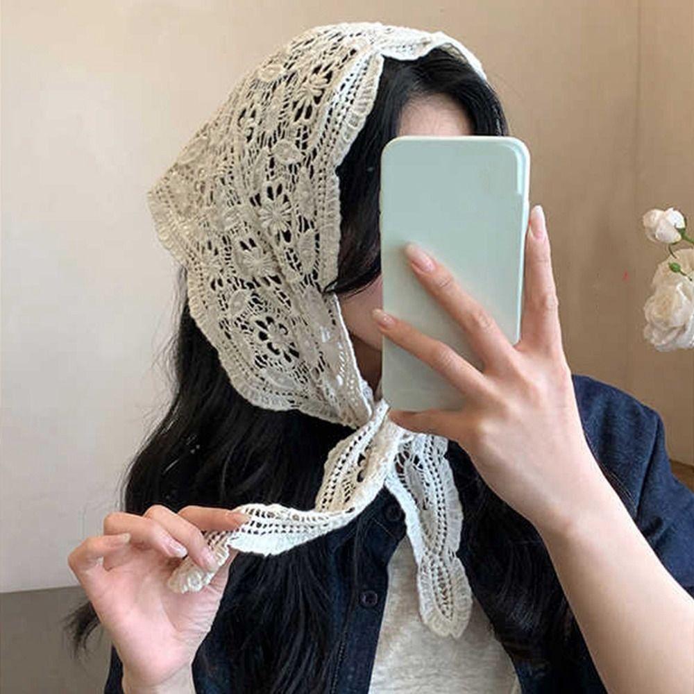 Fake Collar Lace Triangle Scarf Cape Hip Scarf Simple Lace Shawl  Female