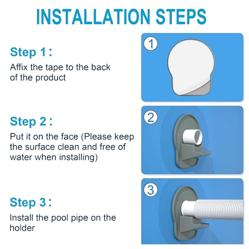 Swimming Pool Pipe Fixing Holder Above Ground Pool Hose Support Bracket With Adhesive Tape Pool Accessories Enduring