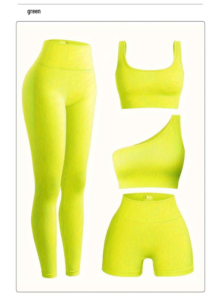 Women's Seamless Yoga Set: High-Elastic Vest and Breathable Sweat-Wicking Gym Tights.