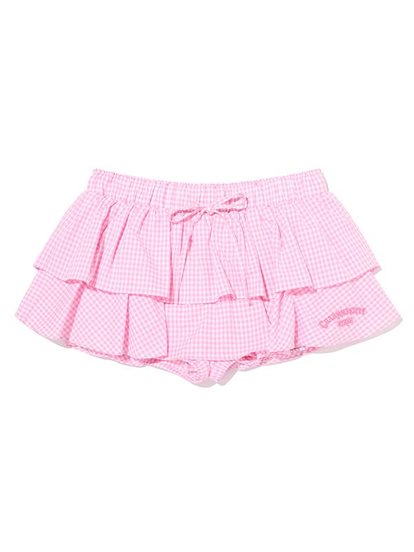 Kirsh X Charmy Kitty Ruffle Woven Skirt [Pink]