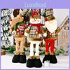 Vintage Weihnachts-Schneeflocken-Plaid-Stoff Stretch Plüschpuppen-Dekoration für festliche Stimmung