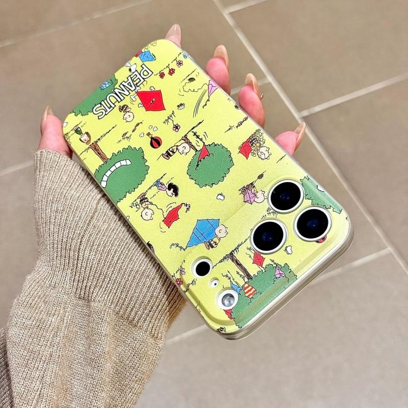Cute Cartoon Cactus Snoopy Kite Soft TPU Phone Case For iPhone 11 12 13 14 15 16 17 Pro Max Plus Air Funny Snoopy Holder Cover