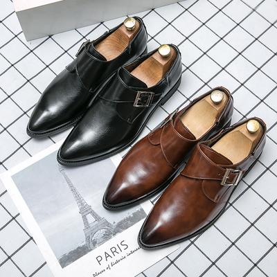 Fashion Man Suit Slip-on Buckle Business Dress Italian Formal Leather Footwear Male Casual Flats Mens Wedding Party Oxford Shoes