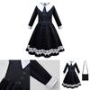 Wednesday Addams Dress Bag Wig Cosplay Costume Girls Xmas Party
