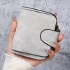 Women Wallet Frosted Leather Vintage Female Clutch Bag Credit Card Holder Ladies Zip Purse Phone Bag Money Clip