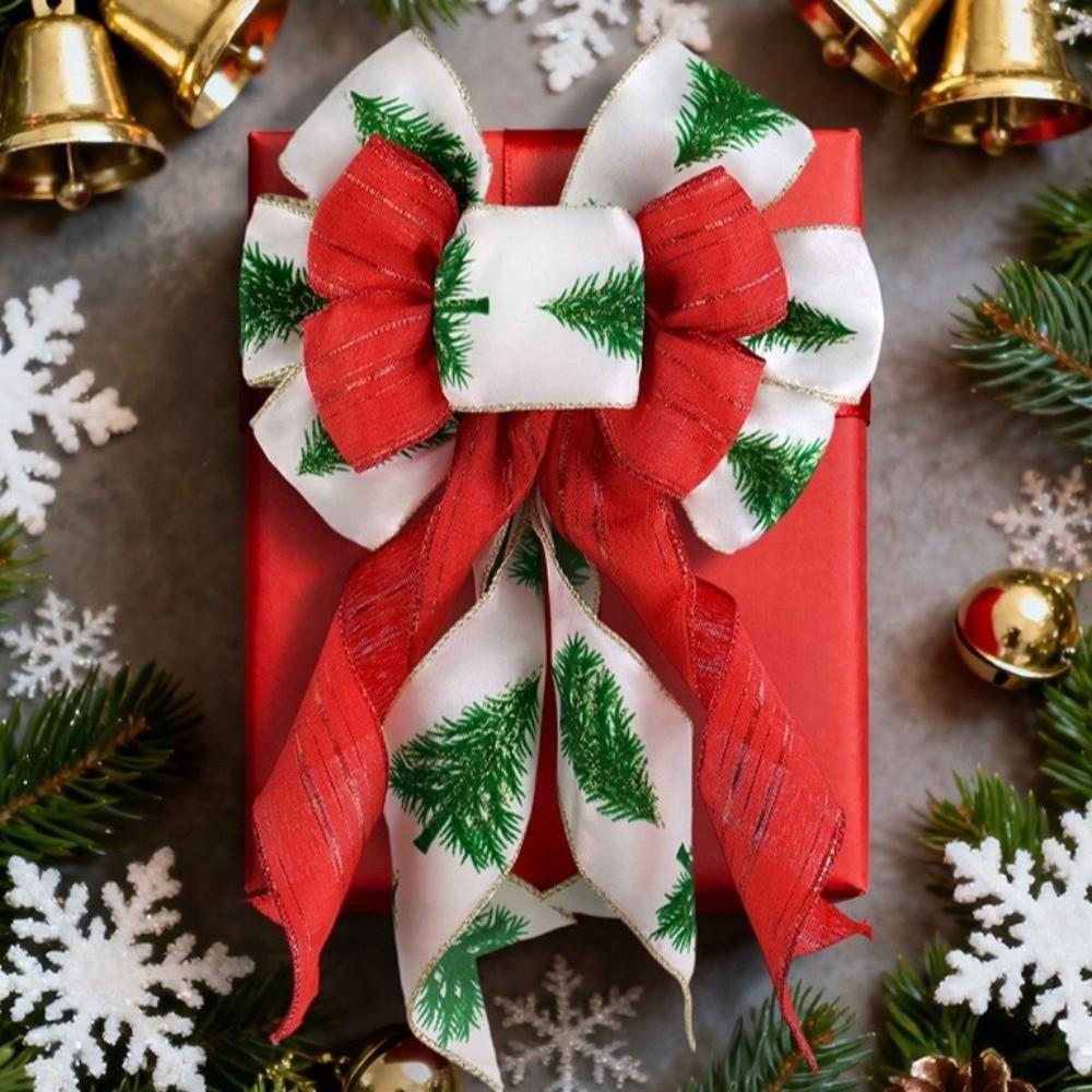 New Large Christmas Double-Layer Red Bow Handcrafted Double-Layer Christmas Tree Decoration Hanging Pendant Christmas Gift