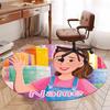 Custom Name Ms. Rachel Printed Round Rug Carpet Chair Rug Area Rug Entryway Doormats,for Office Chair Living Room Bedroom Kitchen Room.
