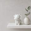 Yousheng 3D Printed Cow Figurine with Bow Tie, Cute Calf Statue, Minimalist Animal Model, Smiling Cow Ornament for Home Office Decor Gift