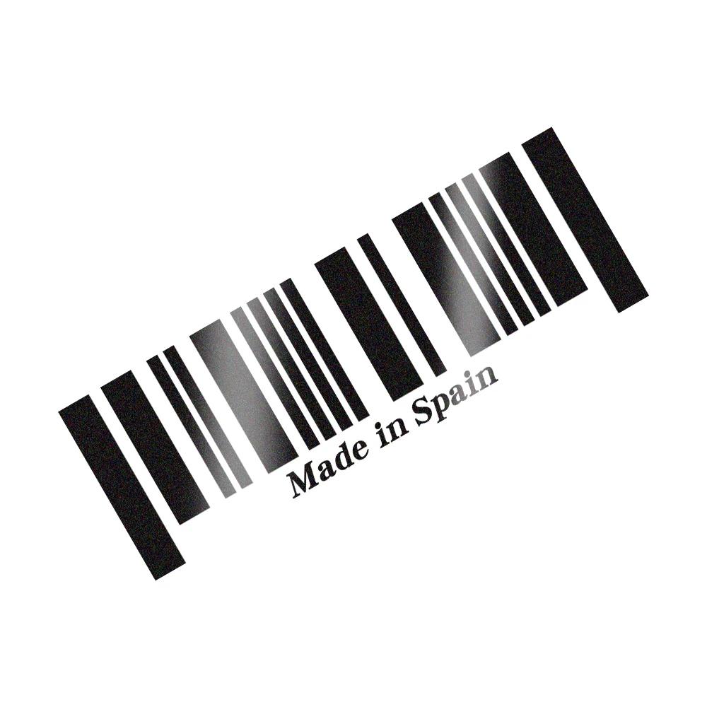 Car Stickers Creative Reflective Made in Spain Barcode Car Stickers Auto Body Window Decals Waterproof Decoration Accessories 15cm x 5cm