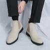 Fashion Designer New Men's Pointed Toe Black White Casual Ankle Boot Male Winter Fashion Chelsea Leather Shoes Zapatos Hombre