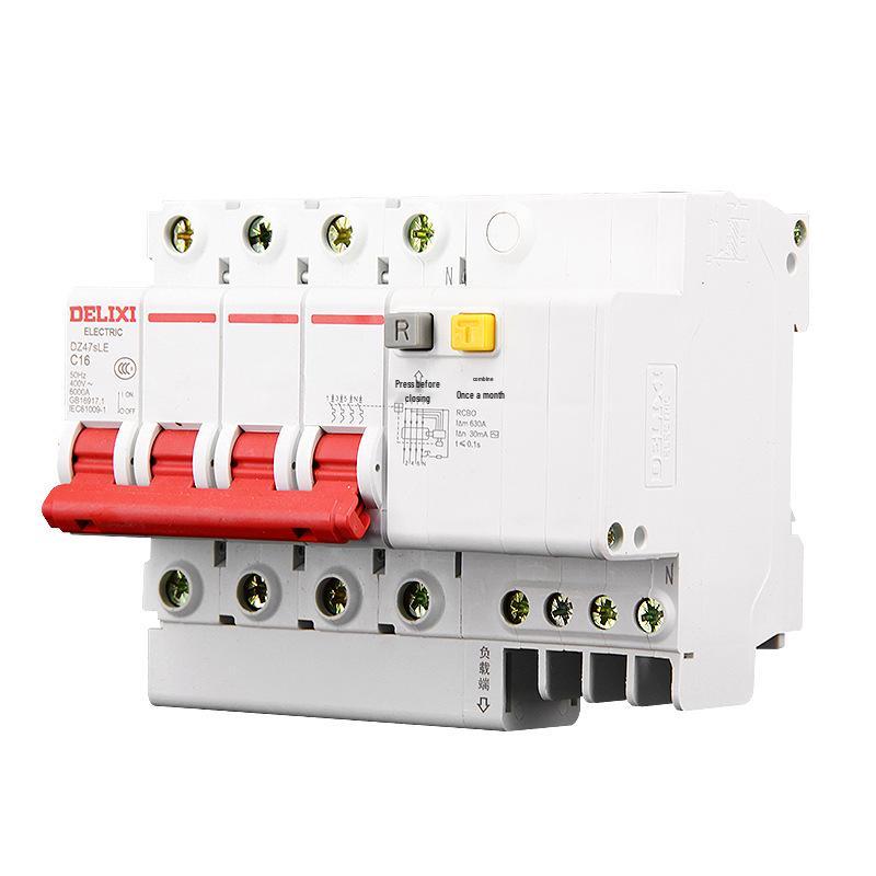 Delixi DZ47SLE Type C 4P 380V Earth Leakage Circuit Breaker with Leakage Protection