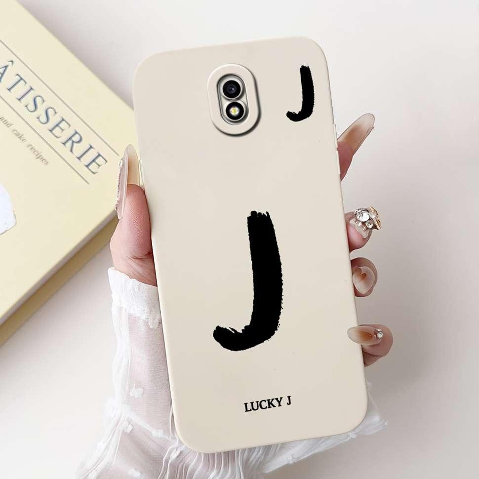 For Samsung Galaxy J3 2017 SM-J330FN Case Cute Lucky Letter A-Z Print Soft Silicone Cover For Samsung J3 J5 J7 2017 Phone Casing